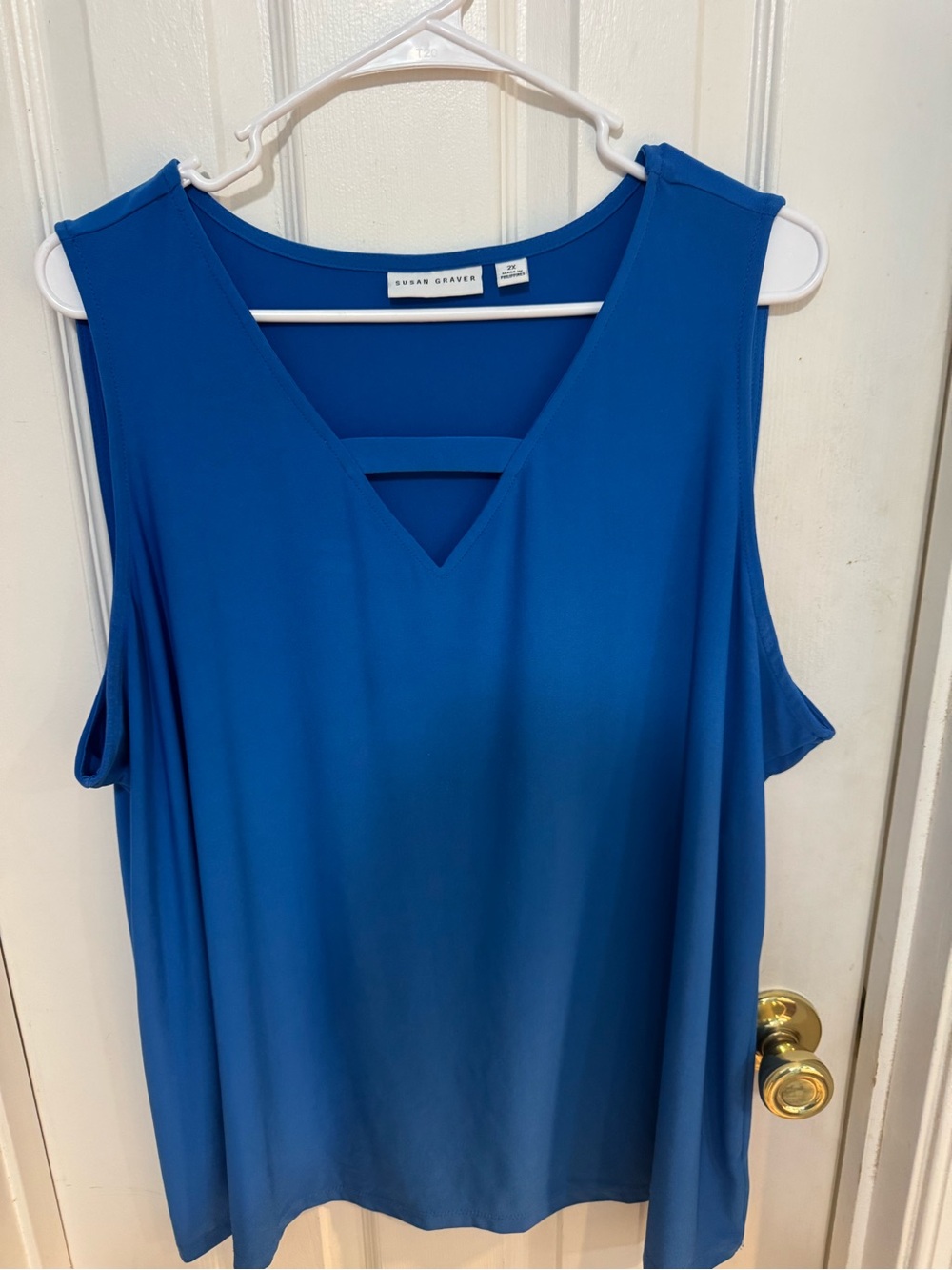 Susan Graver Royal Blue Liquid knit sleeveless tank